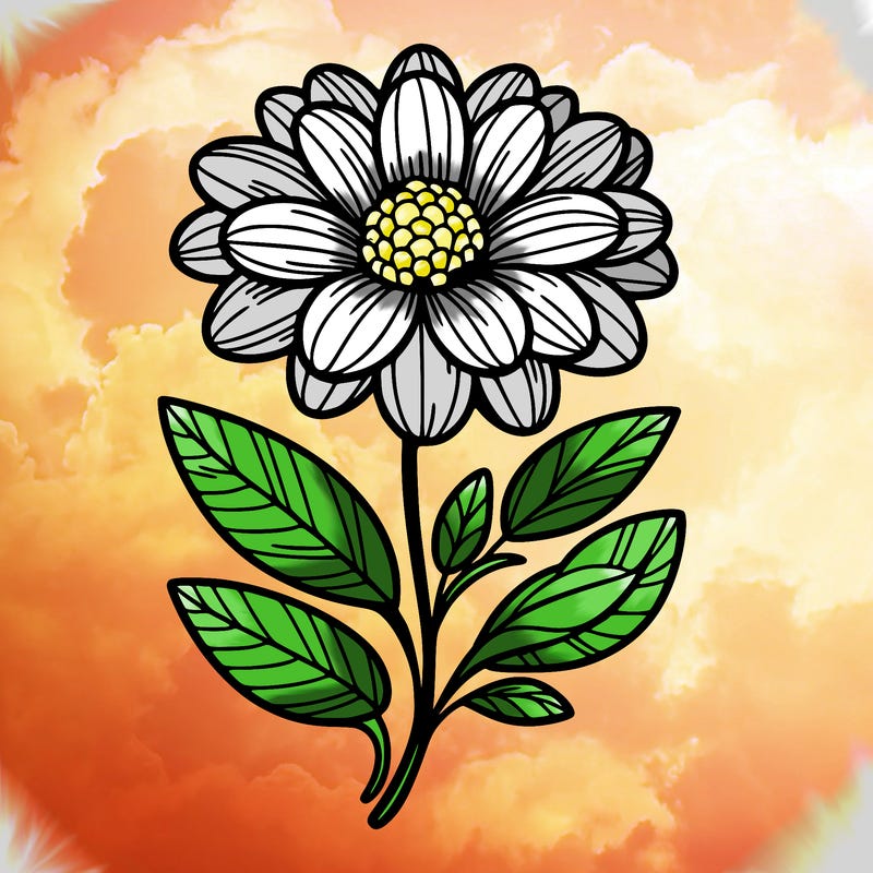 one big realistic beautiful flower