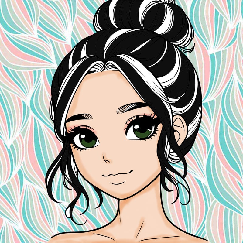 realistic pretty girl with hair in bun