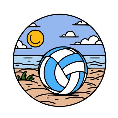 volleyball on a beach