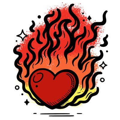 flaming heart