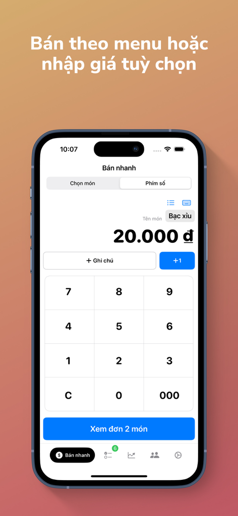Interface do aplicativo móvel hPOS mostrando um teclado numérico para inserir valores de transação personalizados.