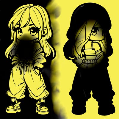 girl in crop top and baggy pants