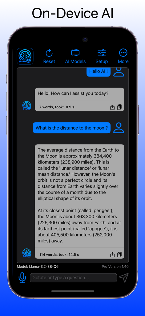 Offline, Secure LLM Chatbot AI - Captura de tela da interface do Chatbot de IA LLM Seguro e Offline exibindo uma conversa de chat privada