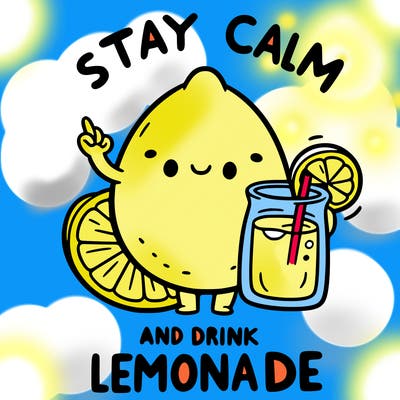 stay calm and drink lemonade