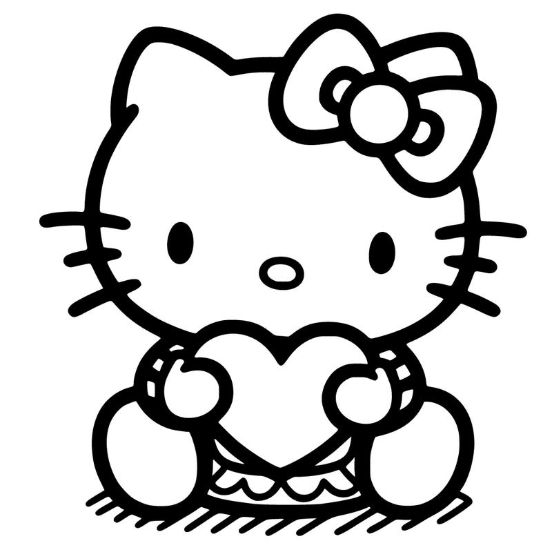 hello kitty holding a heart