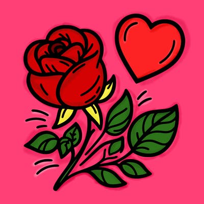 rose and heart