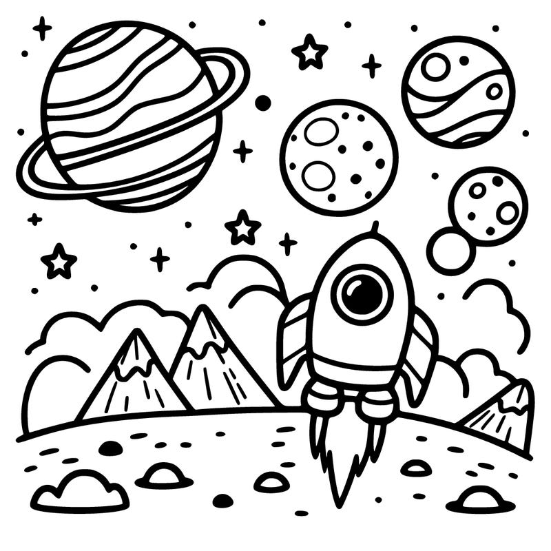 a space themed drawing