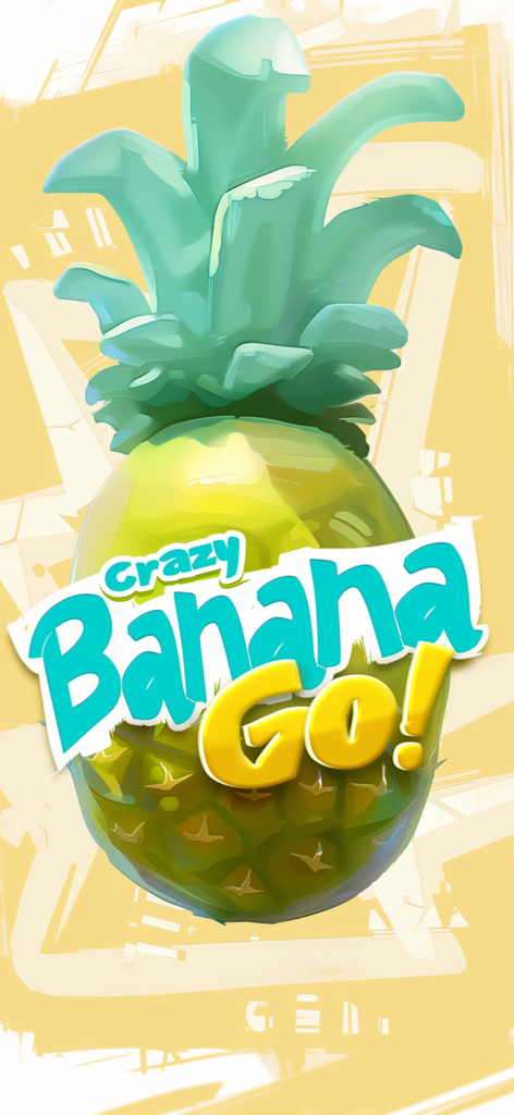The Crazy Banana GO game logo displayed over a stylized green and yellow pineapple skin