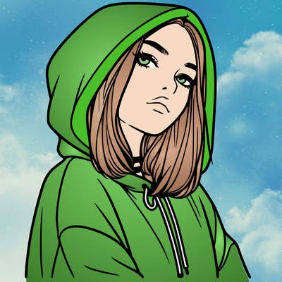 a realistic girl in a hoodie