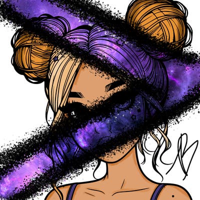 realistic girl with space buns