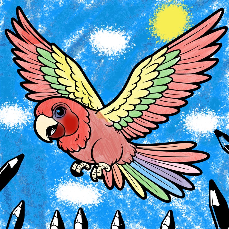 parrot flying in the air