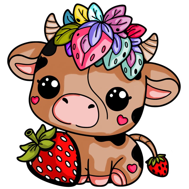 cute strawberry cow
