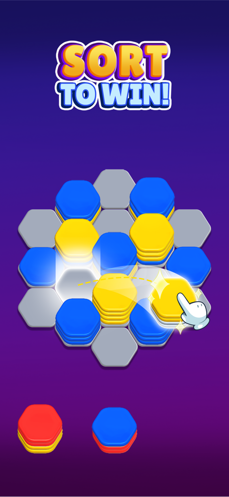 Color Hexa Sort Puzzle Game - Sorting colored hexagonal tiles in the Color Hexa Sort Puzzle Game