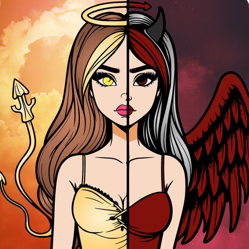 devil vs angel realistic girl