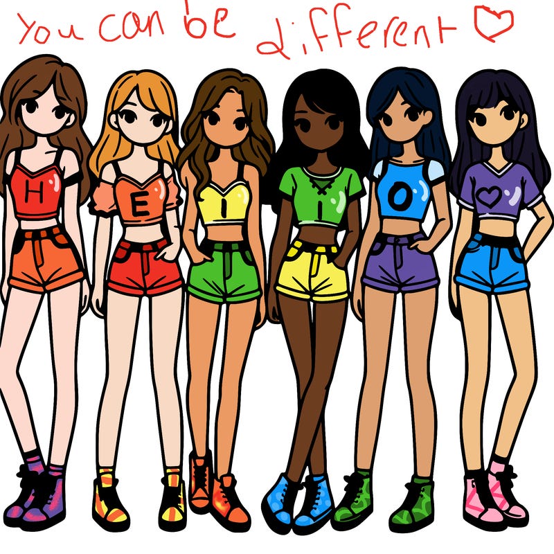 a group of girls wearing crop tops and shorts