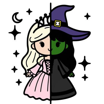 split princess and witch