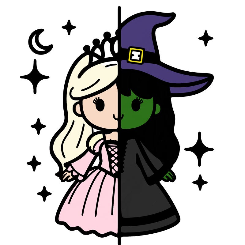 split princess and witch