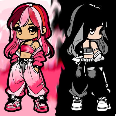 girl in crop top and baggy pants