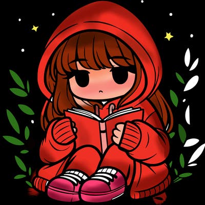 girl in oversized hoodie reading a book