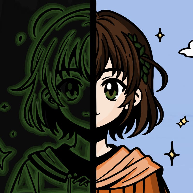 manga character girl split