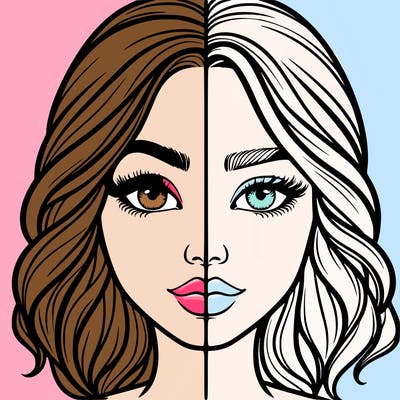 realistic girl split half