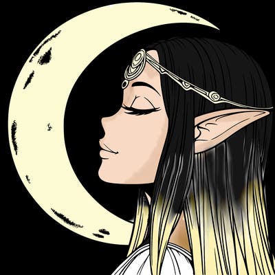 a realistic moon elf