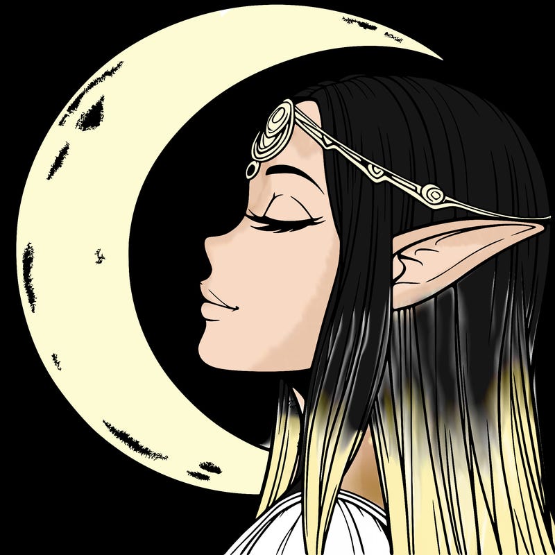 a realistic moon elf