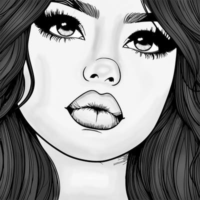 really realistic girl with lips