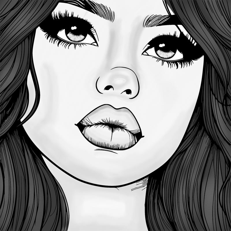 really realistic girl with lips