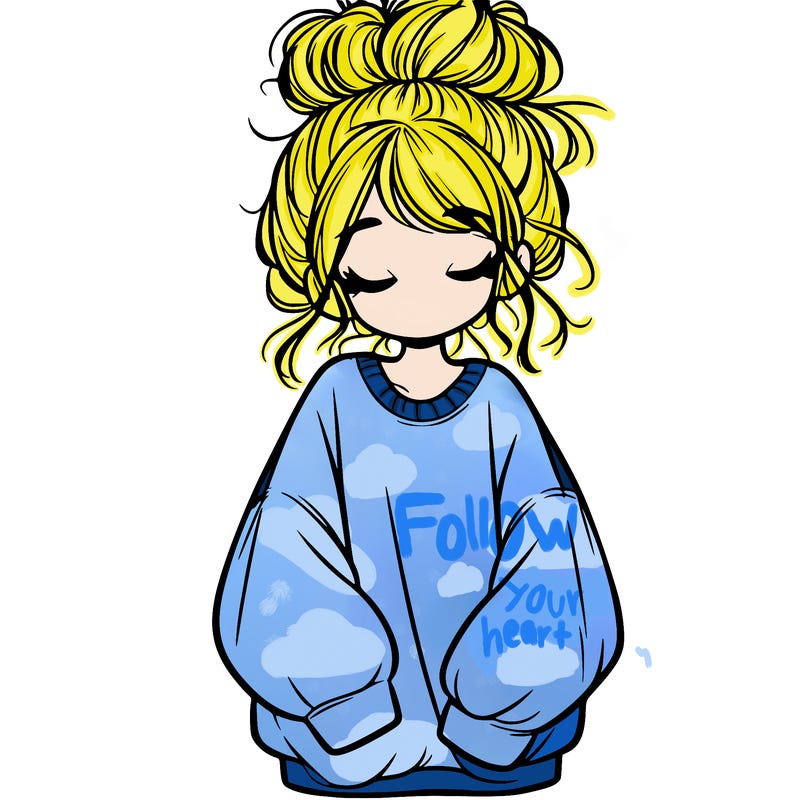 girl with baggy sweatshirt and messy bun