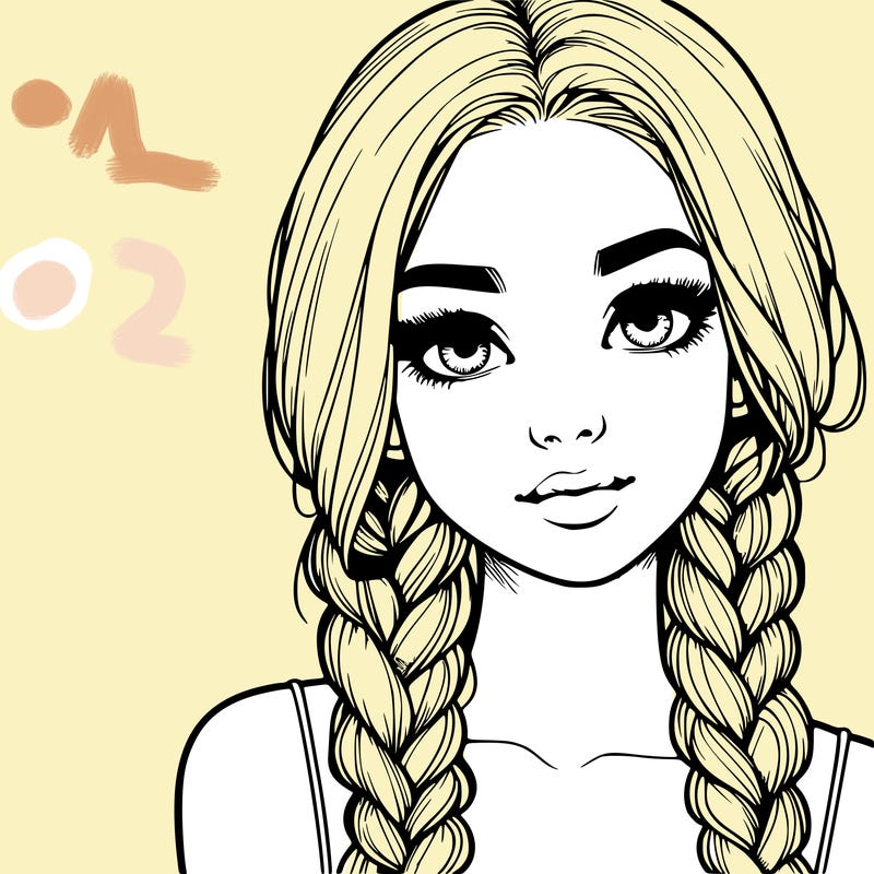 realistic girl with braids