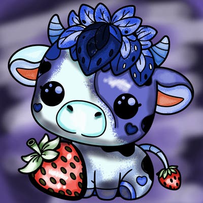cute strawberry cow