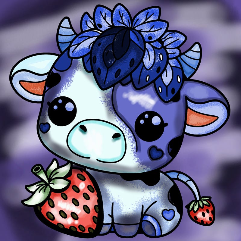 cute strawberry cow