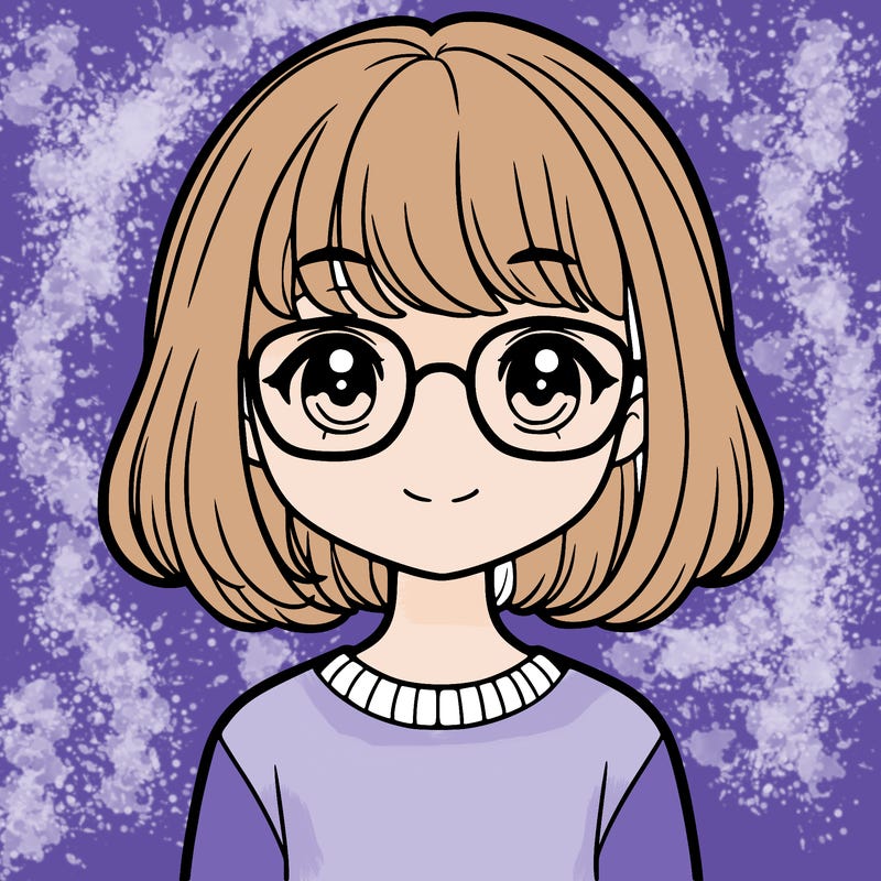 girl with short hair and glasses