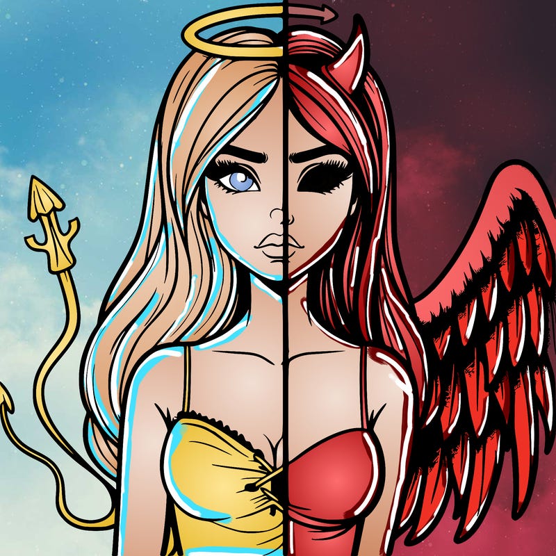 devil vs angel realistic girl