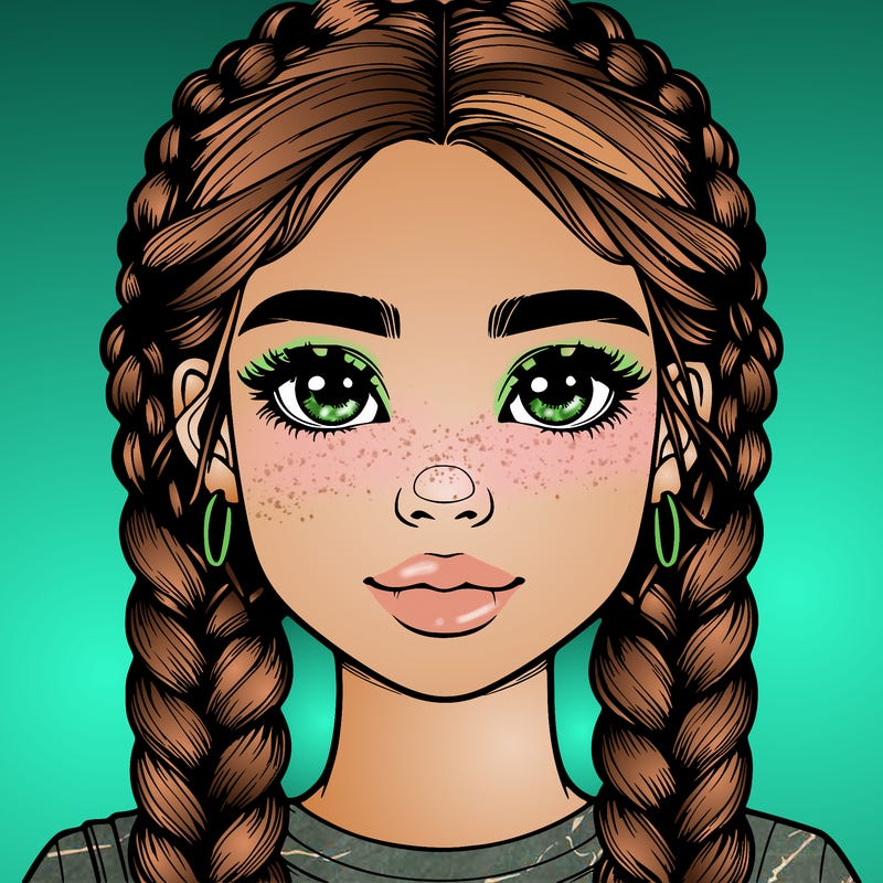 realistic girl with braids