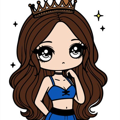 girl with crown with crop top and