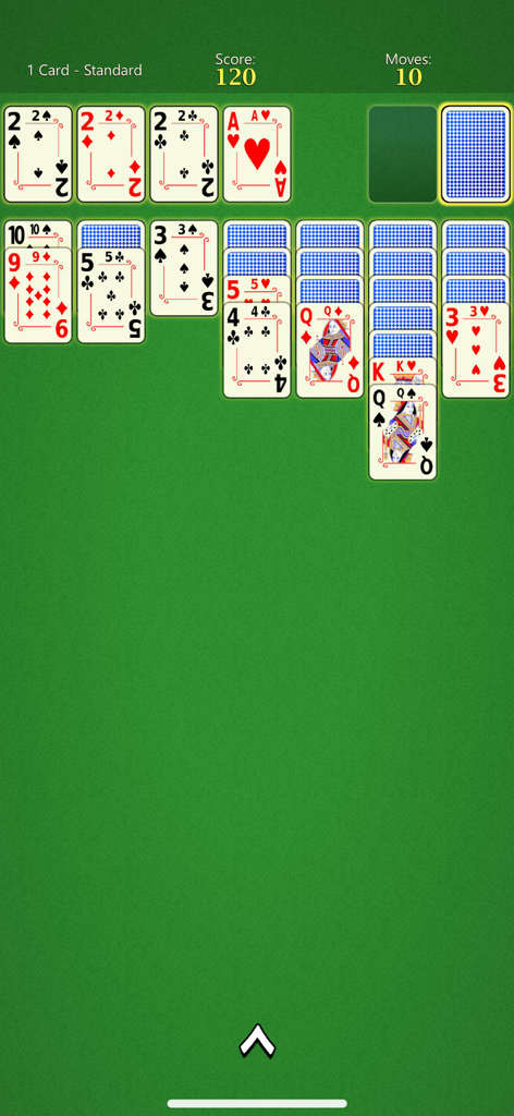 Solitaire Mobile - Solitaire Mobile game screen showing large easy-to-read cards on a classic green background