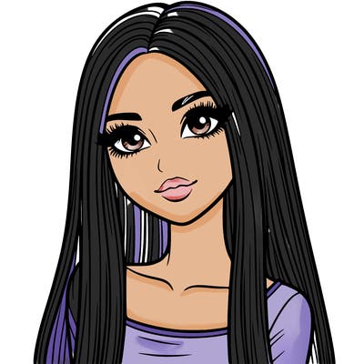 realistic girl with straight and long hair