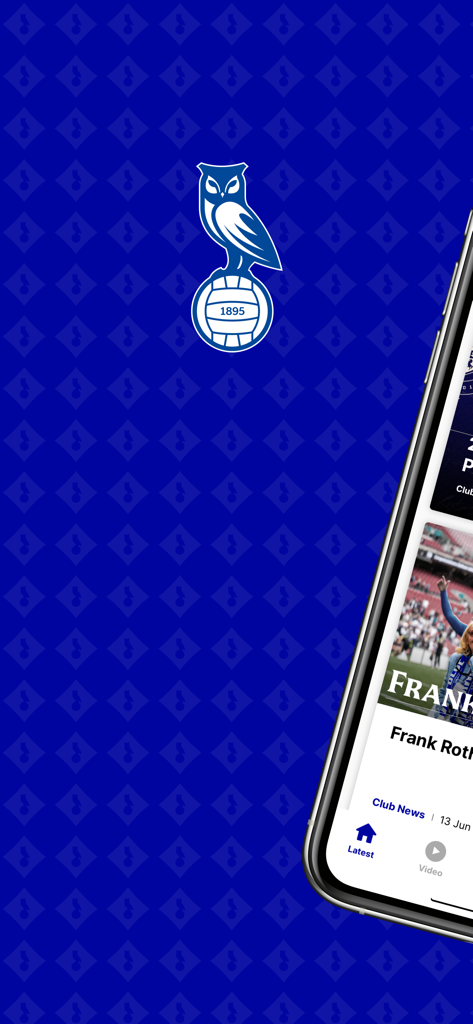 Oldham Athletic AFC - Interfaz de la aplicación oficial Oldham Athletic AFC con el logo del club y el feed de noticias