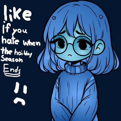 sad girl with glasses in a sweater