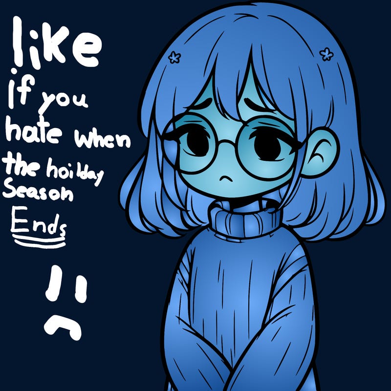sad girl with glasses in a sweater