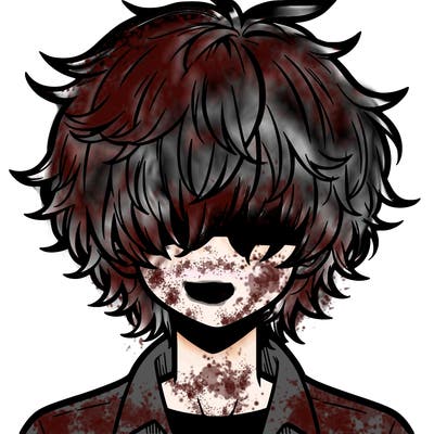 manga boy fluffy hair covering his eyes