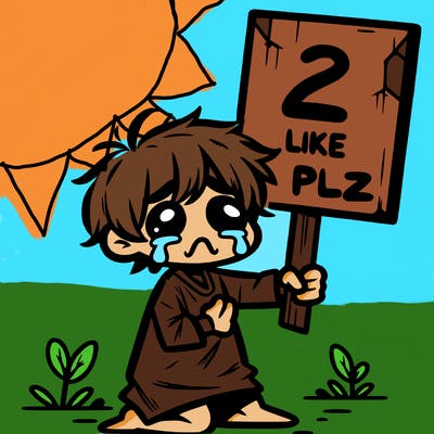 small poor toddler crying with sign that says 2 like plz