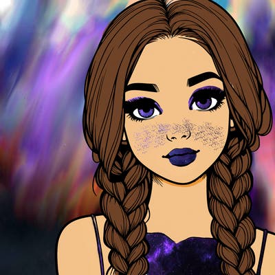 realistic girl with braids