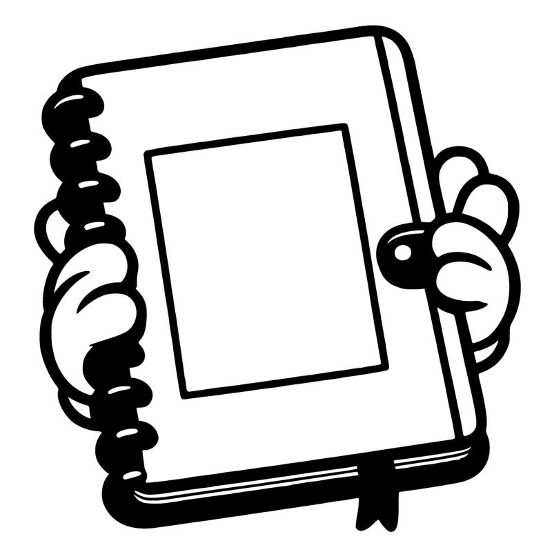 blank note book with no hands