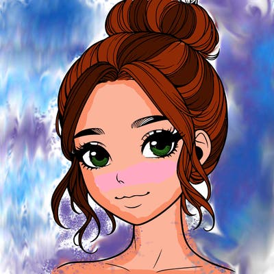 realistic pretty girl with hair in bun