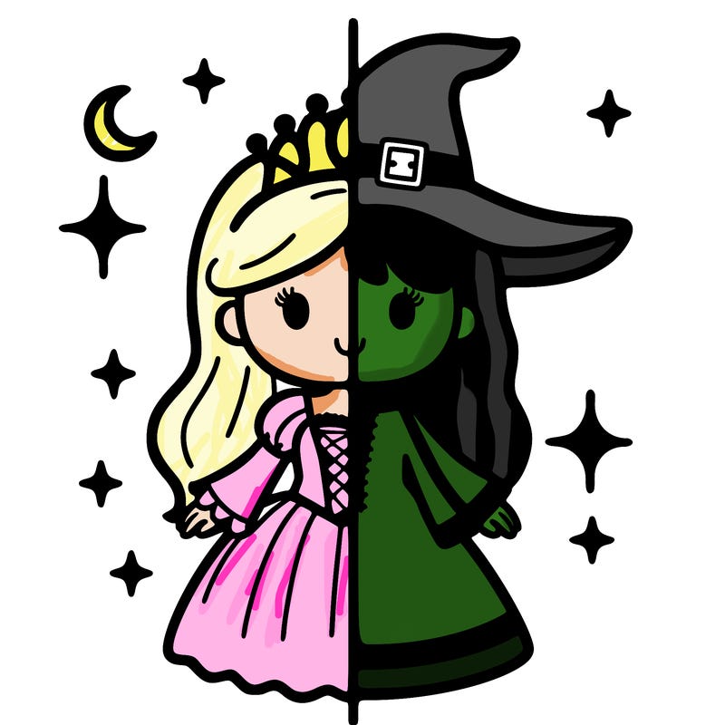 split princess and witch