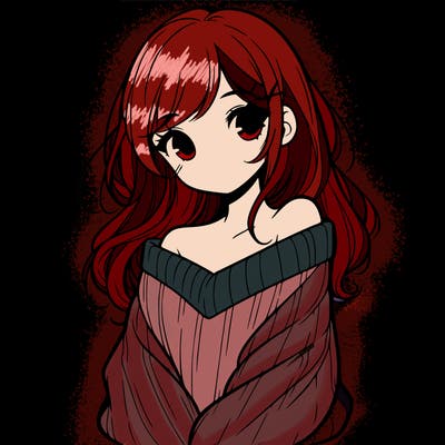 shy pretty girl wearing a sweater that is falling off one shoulder portrait