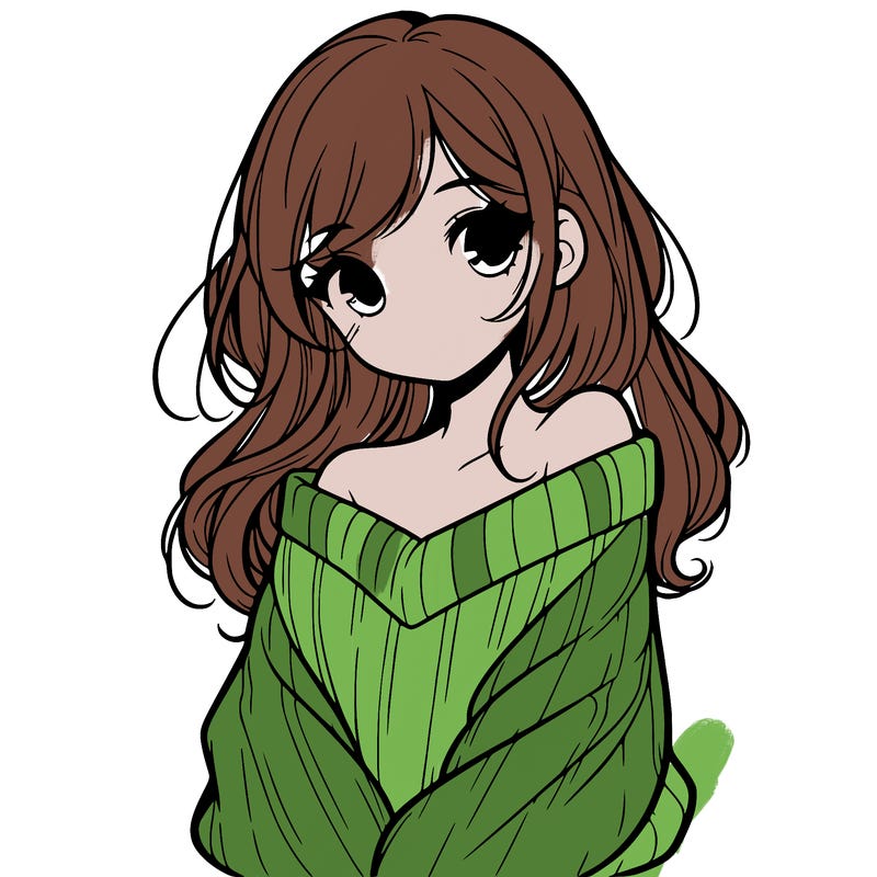 shy pretty girl wearing a sweater that is falling off one shoulder portrait